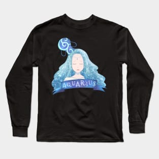 Aquarius Zodiac Sign Long Sleeve T-Shirt